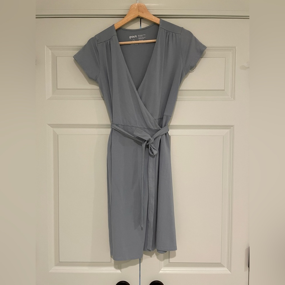 Pact Wrap Dress- XS- Blue/Teal
